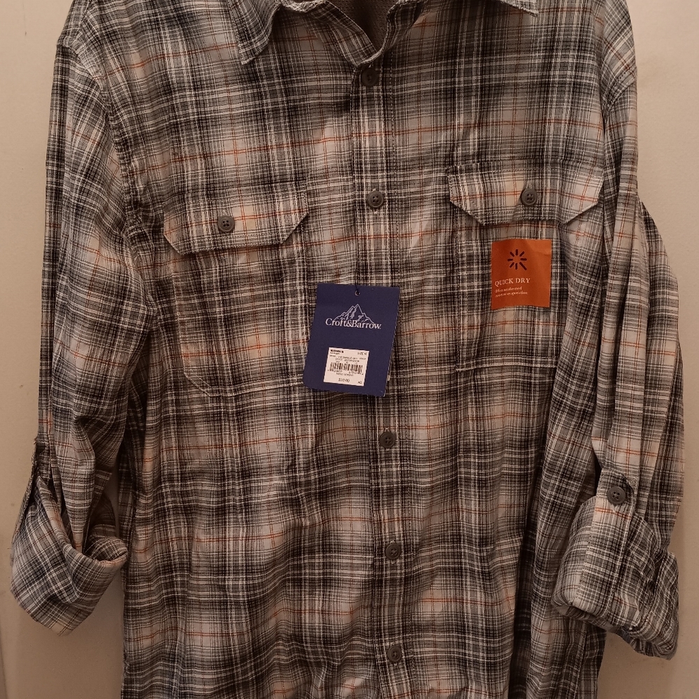 Men's New Croft & Barrow Quick Dry Button Up Shirt